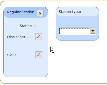 A freshly created regular station sitting alongside the dialog to create new stations.