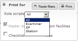 The same dialog with the script selection dropdown menu expanded.