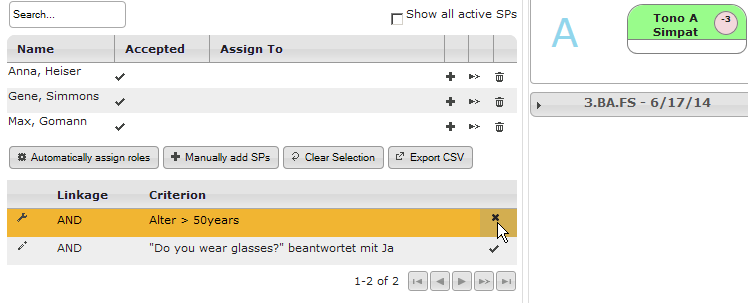 Deactivating criteria that limit the pool of available SPs too much.