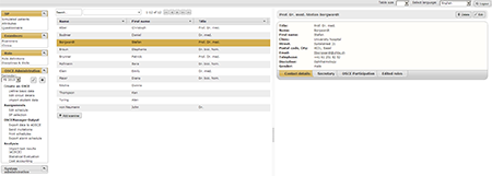 A screenshot of the examiner management view of the OSCE Manager