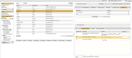 A screenshot of the OSCE Managers simulated patient management